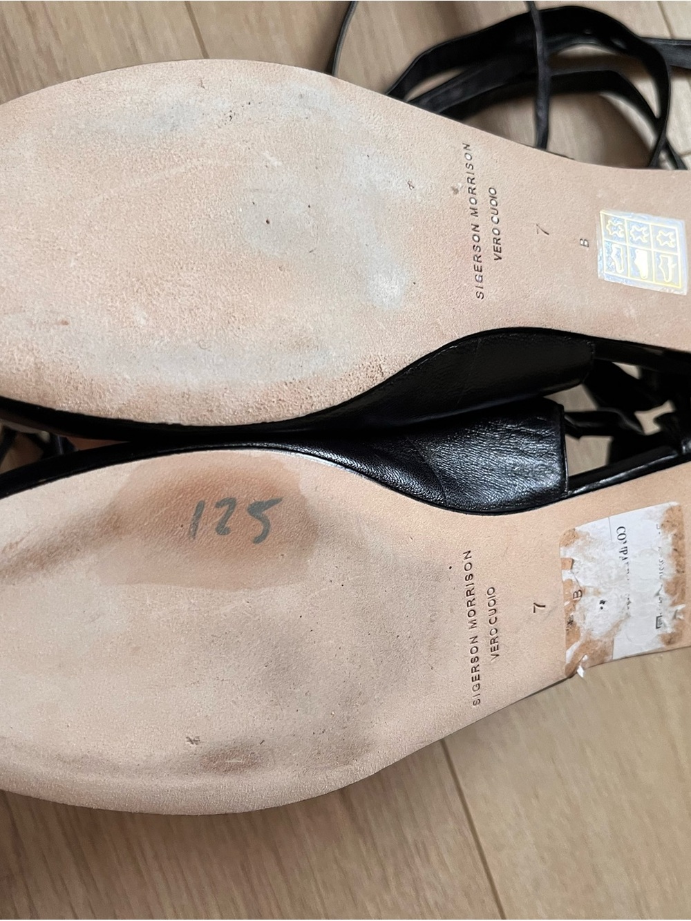 Sigerson Morrison Black Wrap-Around Lace Ballet Flats - Picture 7 of 16
